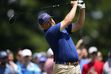 (Frank Franklin II | AP) Zac Blair hits from the first tee during the final round of the Travelers Championship golf tournament at TPC River Highlands, Sunday, June 25, 2023, in Cromwell Conn.