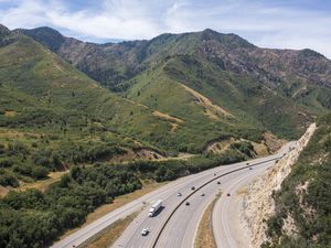 (Leah Hogsten | The Salt Lake Tribune) The area in Parley's Canyon where Granite Construction is proposing to excavate a limestone quarry, Wednesday, July 27, 2022.  The mine would open a massive pit under Grandeur Peak, drawing massive push back from Salt Lake County officials and nearby property owners.