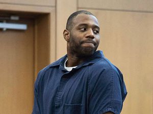 (Pool photo, Chantelle McCall | The Utah Statesman) In this March 27, 2019, file photo, Torrey Green looks back to his family during his sentencing in Brigham City, Utah. The Utah Supreme Court on Thursday rejected Green's request for a new trial in connection to six women's reports that he sexually assaulted them.