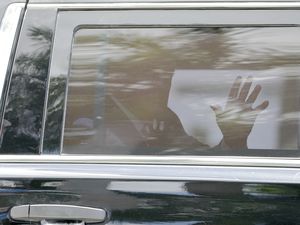 (Jim Rassol | The Associated Press) Former President Donald Trump leaves his Trump National Doral resort, Tuesday, June 13, 2023 in Doral, Fla.