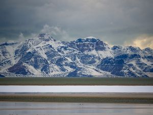 (Trent Nelson | The Salt Lake Tribune) Snow coats Stansbury Island on the Great Salt Lake in February. A survey found 67% of Utahns support creating a Great Salt Lake national park, though support from lawmakers is seen as a major hurdle.